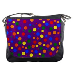 Gay Pride Rainbow Multicolor Dots Messenger Bag by VernenInk