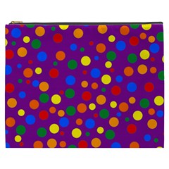 Gay Pride Rainbow Multicolor Dots Cosmetic Bag (xxxl) by VernenInk