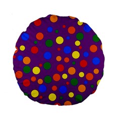 Gay Pride Rainbow Multicolor Dots Standard 15  Premium Round Cushions by VernenInk