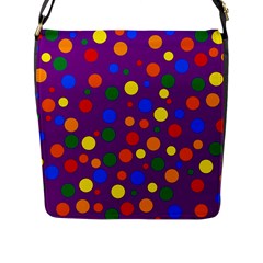 Gay Pride Rainbow Multicolor Dots Flap Closure Messenger Bag (l) by VernenInk