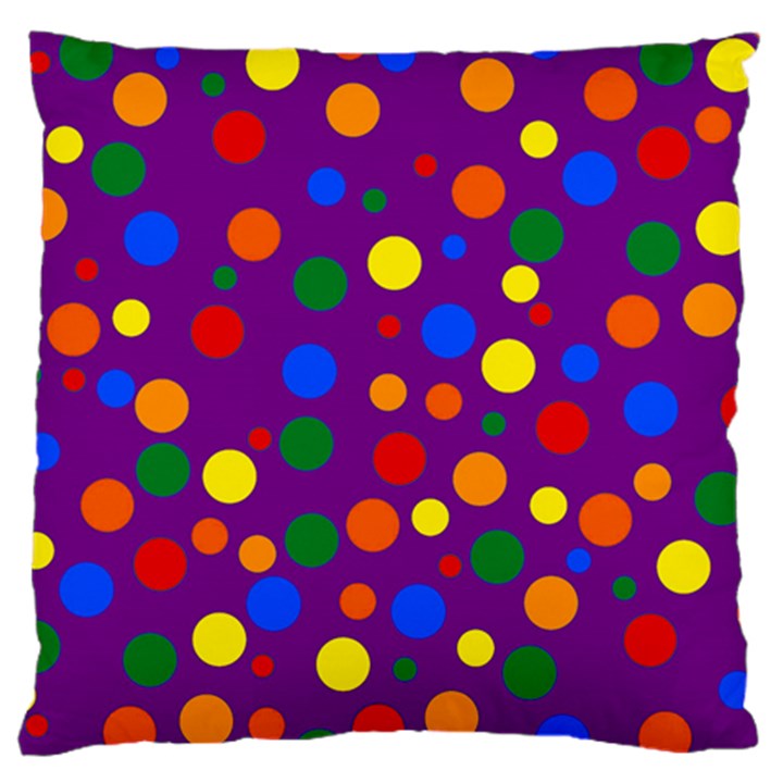 Gay Pride Rainbow Multicolor Dots Standard Flano Cushion Case (Two Sides)