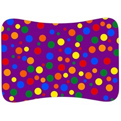 Gay Pride Rainbow Multicolor Dots Velour Seat Head Rest Cushion by VernenInk