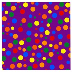 Gay Pride Rainbow Multicolor Dots Wooden Puzzle Square by VernenInk