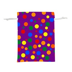 Gay Pride Rainbow Multicolor Dots Lightweight Drawstring Pouch (m) by VernenInk