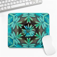 Blue Florals As A Ornate Contemplative Collage Large Mousepads