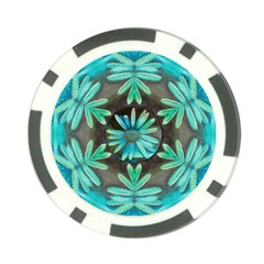 Blue Florals As A Ornate Contemplative Collage Poker Chip Card Guard by pepitasart