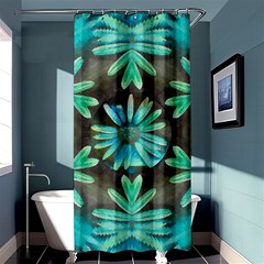 Blue Florals As A Ornate Contemplative Collage Shower Curtain 36  x 72  (Stall) 