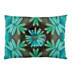 Blue Florals As A Ornate Contemplative Collage Pillow Case (two Sides) by pepitasart