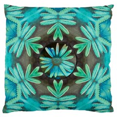 Blue Florals As A Ornate Contemplative Collage Standard Flano Cushion Case (One Side)