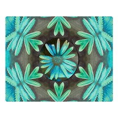 Blue Florals As A Ornate Contemplative Collage Double Sided Flano Blanket (Large) 