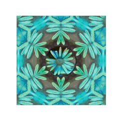 Blue Florals As A Ornate Contemplative Collage Small Satin Scarf (square) by pepitasart