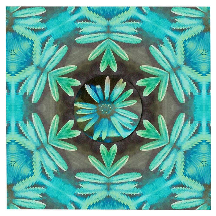 Blue Florals As A Ornate Contemplative Collage Wooden Puzzle Square