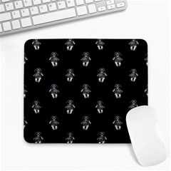 Creepy Skull Doll Motif Print Pattern Large Mousepads by dflcprintsclothing