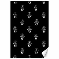 Creepy Skull Doll Motif Print Pattern Canvas 24  X 36 