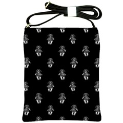 Creepy Skull Doll Motif Print Pattern Shoulder Sling Bag by dflcprintsclothing