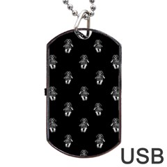 Creepy Skull Doll Motif Print Pattern Dog Tag Usb Flash (one Side) by dflcprintsclothing