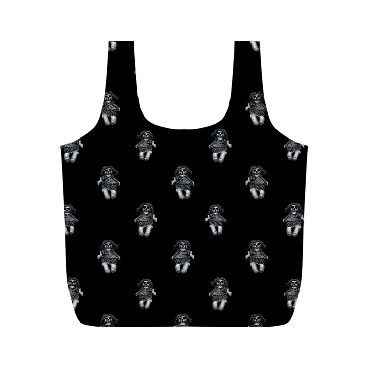 Creepy Skull Doll Motif Print Pattern Full Print Recycle Bag (M)