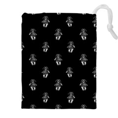 Creepy Skull Doll Motif Print Pattern Drawstring Pouch (5xl) by dflcprintsclothing