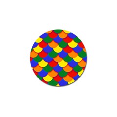 Gay Pride Scalloped Scale Pattern Golf Ball Marker by VernenInk