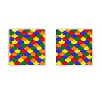 Gay Pride Scalloped Scale Pattern Cufflinks (Square) Front(Pair)