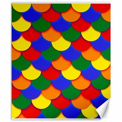 Gay Pride Scalloped Scale Pattern Canvas 8  X 10  by VernenInk