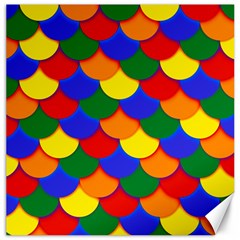 Gay Pride Scalloped Scale Pattern Canvas 20  X 20  by VernenInk