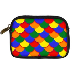 Gay Pride Scalloped Scale Pattern Digital Camera Leather Case