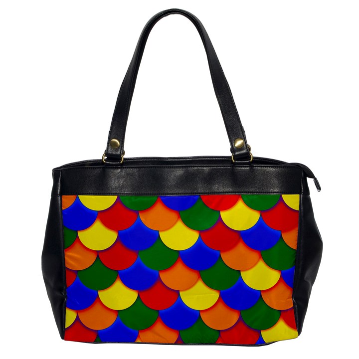 Gay Pride Scalloped Scale Pattern Oversize Office Handbag