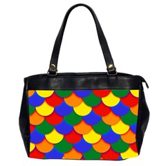 Gay Pride Scalloped Scale Pattern Oversize Office Handbag (2 Sides) by VernenInk