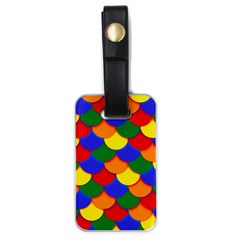 Gay Pride Scalloped Scale Pattern Luggage Tag (one Side) by VernenInk