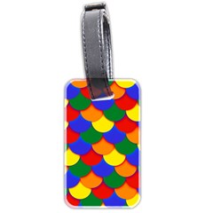 Gay Pride Scalloped Scale Pattern Luggage Tag (two Sides)