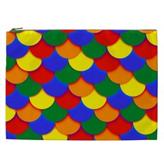 Gay Pride Scalloped Scale Pattern Cosmetic Bag (xxl) by VernenInk