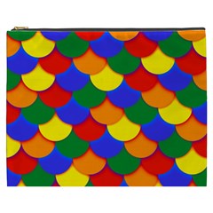 Gay Pride Scalloped Scale Pattern Cosmetic Bag (xxxl) by VernenInk