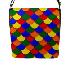 Gay Pride Scalloped Scale Pattern Flap Closure Messenger Bag (l) by VernenInk