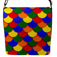 Gay Pride Scalloped Scale Pattern Flap Closure Messenger Bag (s) by VernenInk