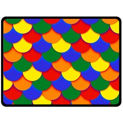 Gay Pride Scalloped Scale Pattern Double Sided Fleece Blanket (large)  by VernenInk