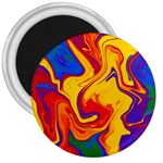 Gay Pride Swirled Colors 3  Magnets Front