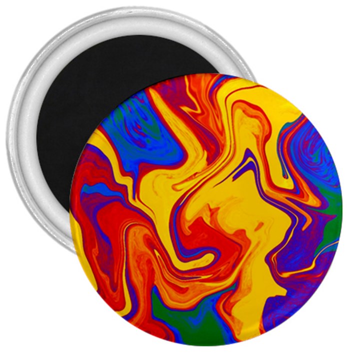 Gay Pride Swirled Colors 3  Magnets