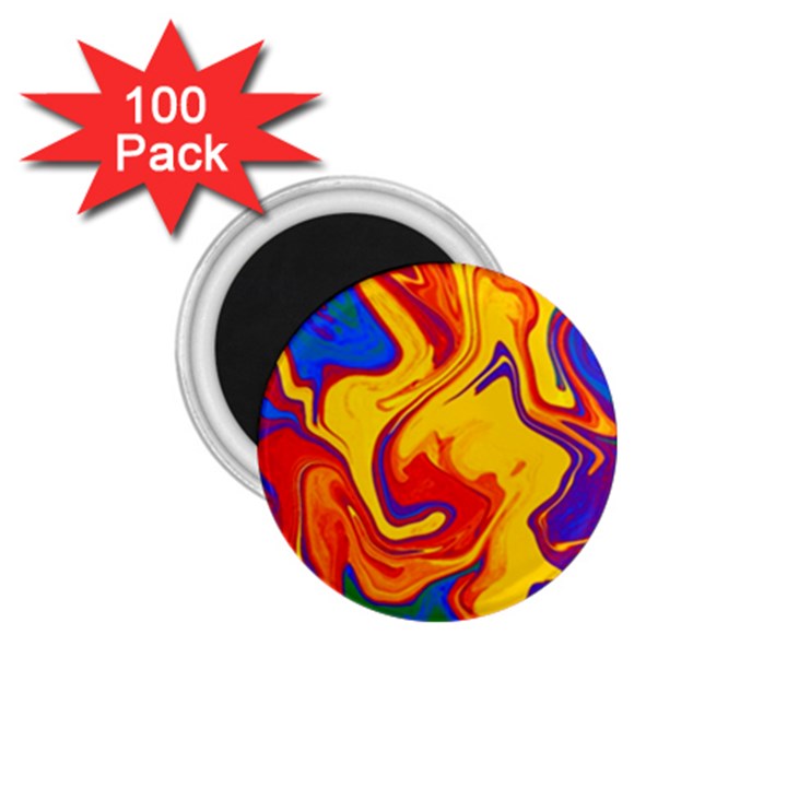 Gay Pride Swirled Colors 1.75  Magnets (100 pack) 