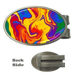 Gay Pride Swirled Colors Money Clips (oval)  by VernenInk