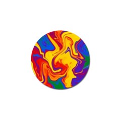 Gay Pride Swirled Colors Golf Ball Marker by VernenInk