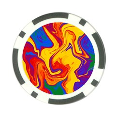 Gay Pride Swirled Colors Poker Chip Card Guard