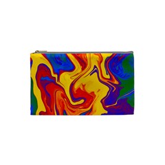 Gay Pride Swirled Colors Cosmetic Bag (small) by VernenInk