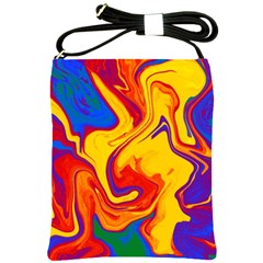 Gay Pride Swirled Colors Shoulder Sling Bag by VernenInk