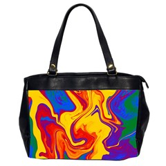 Gay Pride Swirled Colors Oversize Office Handbag (2 Sides) by VernenInk