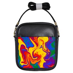 Gay Pride Swirled Colors Girls Sling Bag