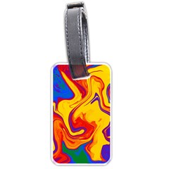 Gay Pride Swirled Colors Luggage Tag (one Side) by VernenInk