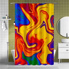 Gay Pride Swirled Colors Shower Curtain 48  X 72  (small)  by VernenInk