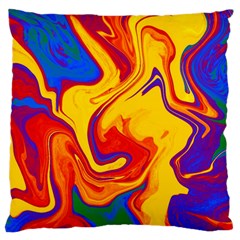 Gay Pride Swirled Colors Large Cushion Case (two Sides) by VernenInk