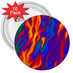 Gay Pride Abstract Smokey Shapes 3  Buttons (10 Pack)  by VernenInk